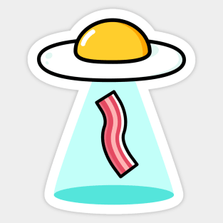 Breakfast Egg Bacon  UFO Sci Fi Sticker